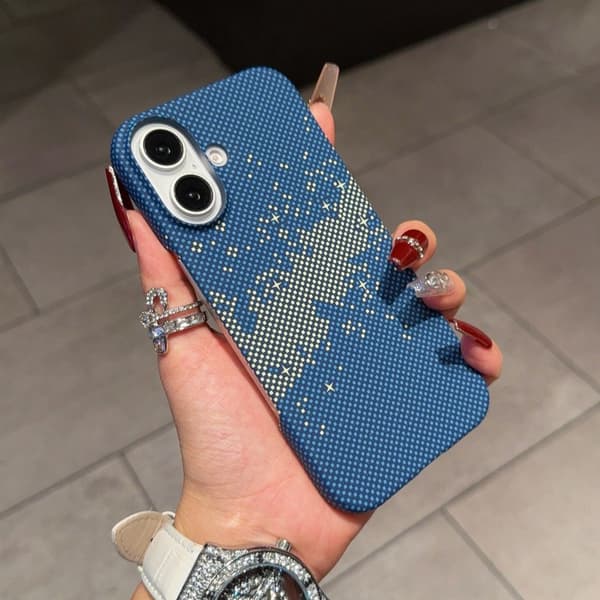 Fodral för iPhone 13 Pro Kolfibertextur Magnetisk Smal Profil Himmelblå Noz36123