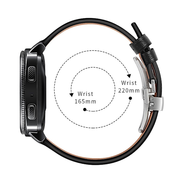 Sort Sort kompatibel med Huawei Watch Gt2e læderrem