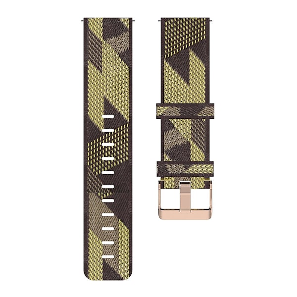 Gul Gul Stripe Vev Nylon Armbånd Klokkereim kompatibel med Xiaomi Mi Watch Color, Garmin Vivoactive 4