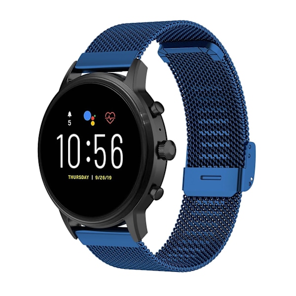Blå Blå Metall Stål Mesh Reim kompatibel med Honor Magic Watch 2 46mm