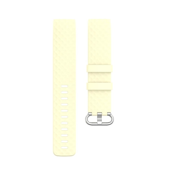Ljusgul Ljusgul 18mm Silverfärgat Spänne TPU Armbandsur Kompatibelt med Fitbit Charge 4 / Charge 3 / Charge 3 Se, Storlek: S