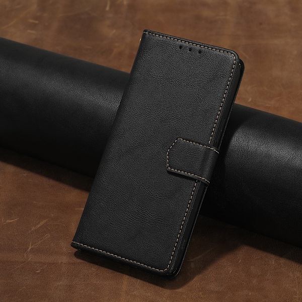 Etui til iPhone 16e sort Wallet med kortholder Flip stand