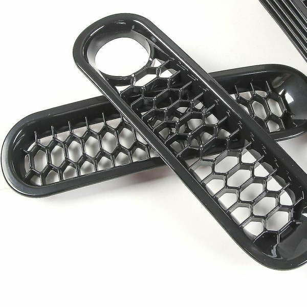 Nytt Grill Mesh Inserts Kit Clip-in med låshål kompatibel med Wrangler Jk 2007-17