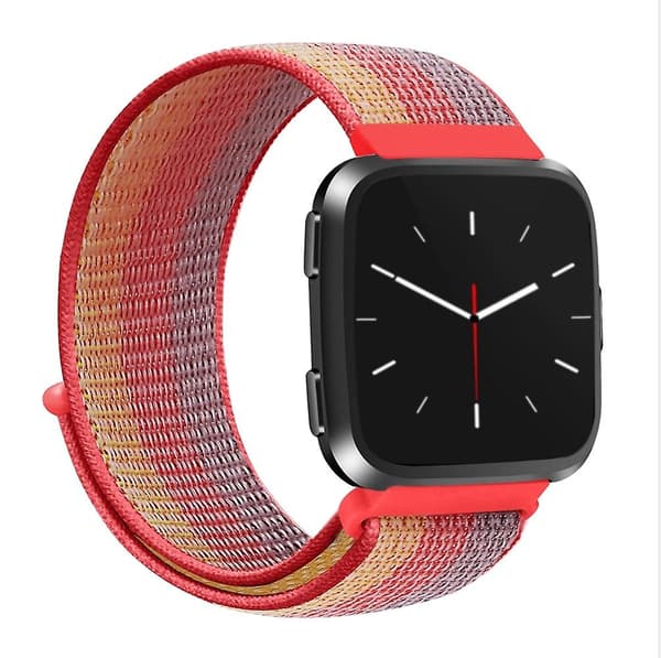 Punainen punainen nylonranneke, yhteensopiva Fitbit Versa 1 / 2 kanssa