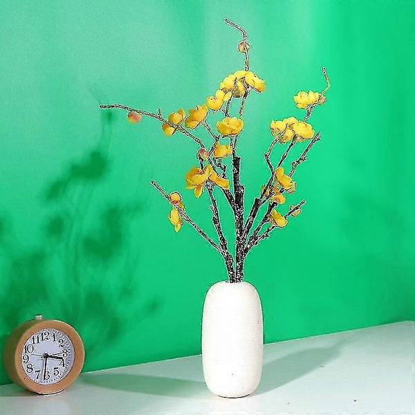1 stk. Simulation Blommeblomstgrene Falsk Bægerblad Canthus Buket Falsk Blommeblomst Ornamentgul