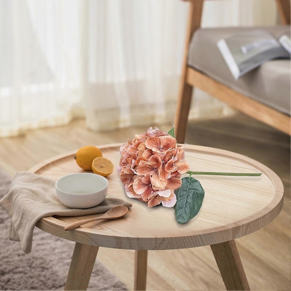Realistinen Hortensian jäljitelmä, ei haalistu, säilyttää tuoreuden, monikerroksiset terälehdet, keinotekoinen kukka, kodin sisustus Pink