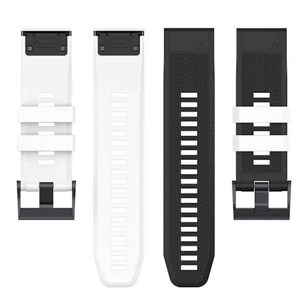 Sort Hvid Sort Hvid Silikone Urrem kompatibel med Garmin Fenix 7