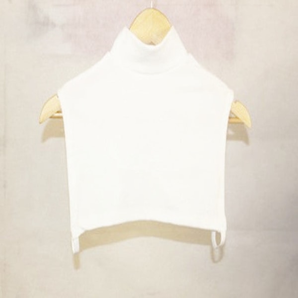 Dame falsk krage Avtakbar halv med genser Anti-Tie Neck White