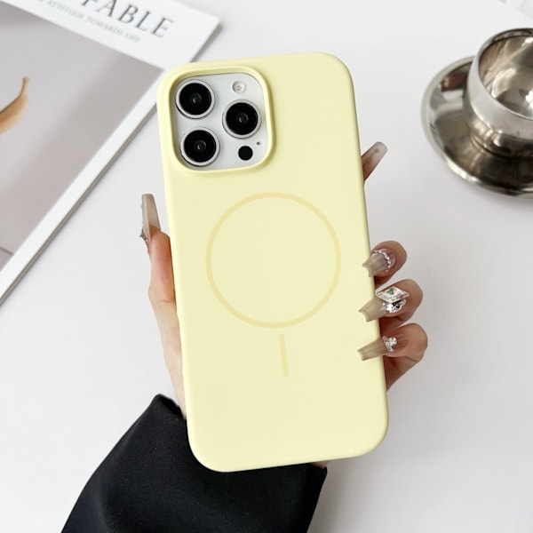 Fodral för iPhone 15 Plus/14 Plus Magnetisk Silikon Gul