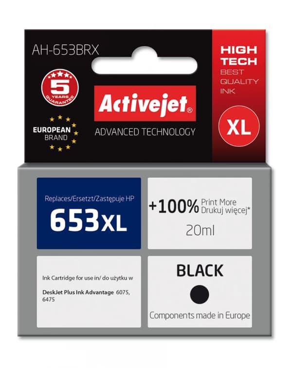 Activejet tusz do HP 653XL 3YM75AE reg AH-653BRX