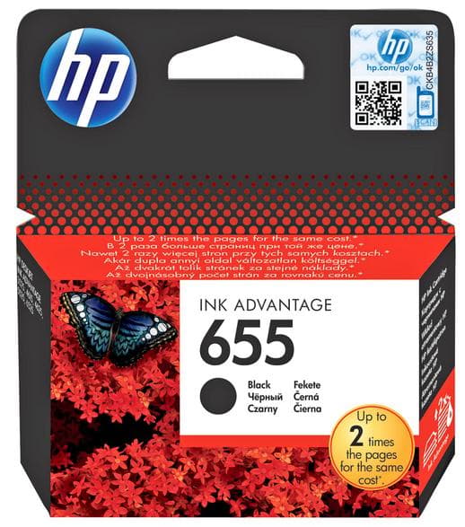 HP 655 svart bläckpatron CZ109AE