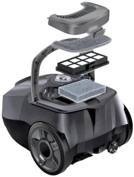 MPM MOD-52 850 W Dammsugare med påse Stor påse Tyst drift Grå och svart