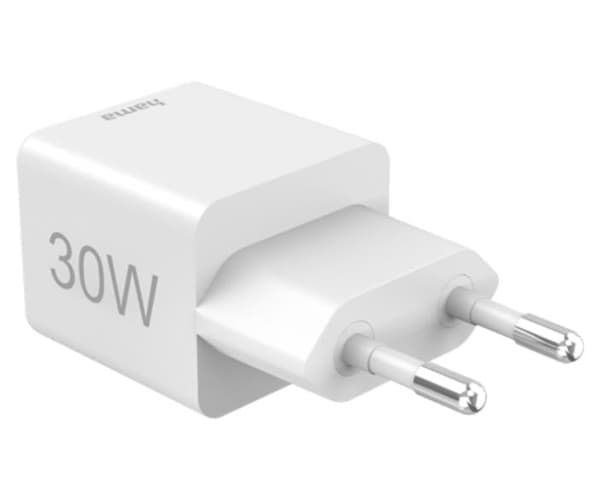 HAMA Mini 30W PD/QC Väggladdare (1X USB-C, 1X USB-A) Vit