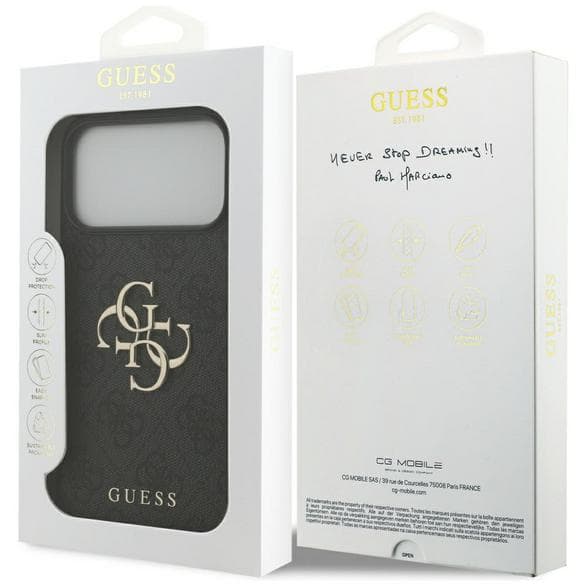 GUESS 4G Stor Logotypskal till iPhone 17 Pro Max Svart