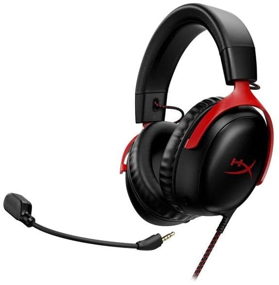 HYPERX Cloud III Trådbundna Gaminghörlurar Svarta och Röda