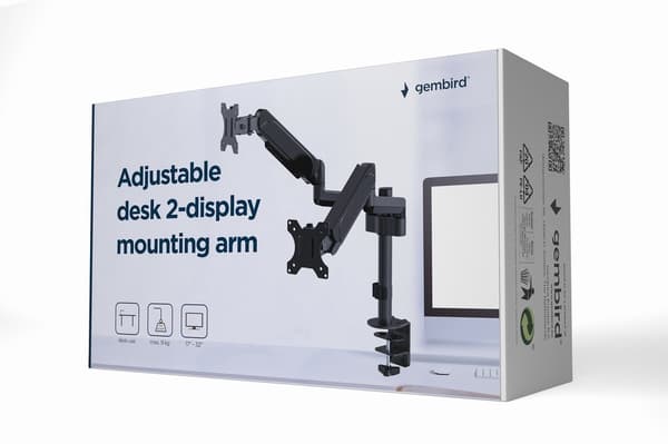 GEMBIRD BIURKOWY UCHWYT REG. NA 2 MONITORY 17-32