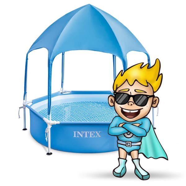 Barnpool med ram och tak 183 x 38 cm INTEX 28209
