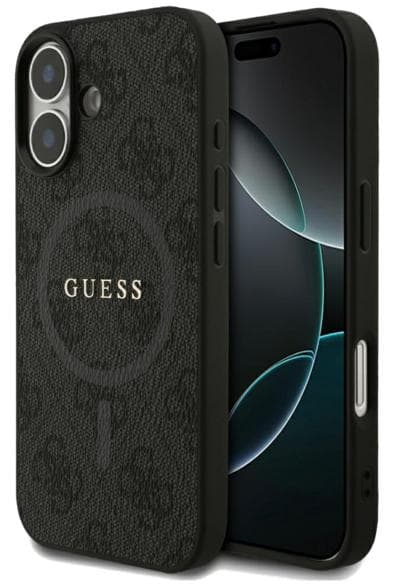 GUESS 4G Ring Classic Logo MagSafe-skal till iPhone 17 Svart