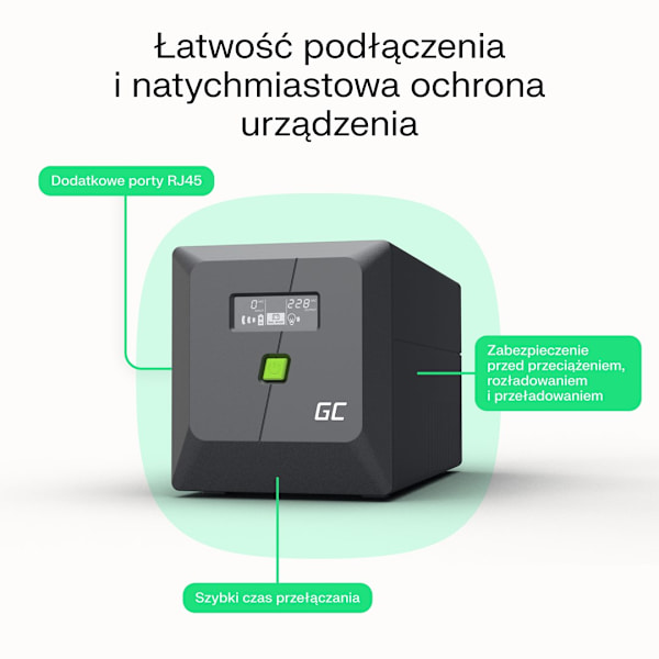 GREEN CELL UPS POWERPROOF 900W/1500VA MOD. SIN.