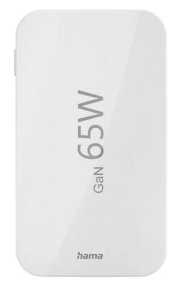 HAMA GaN 65W Väggladdare, 2x USB-C, 1x USB-A Vit