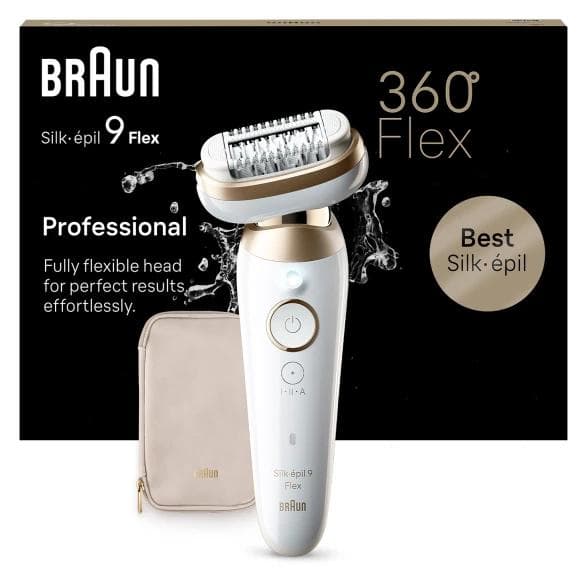 BRAUN Silk Epil 9 Flex 9-011 3D Epilator Vit och Guld