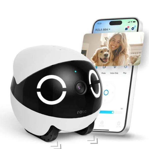 ENABOT Rola Mini intelligent övervakningsrobot svart och vit