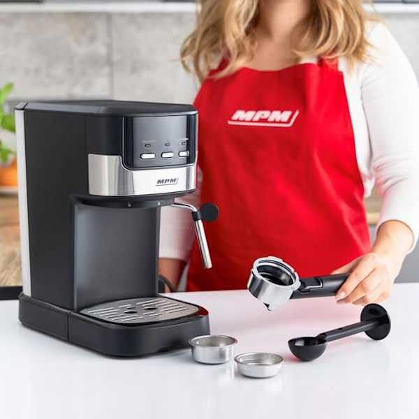 MPM MKW-13M espressomaskin, svart och silver