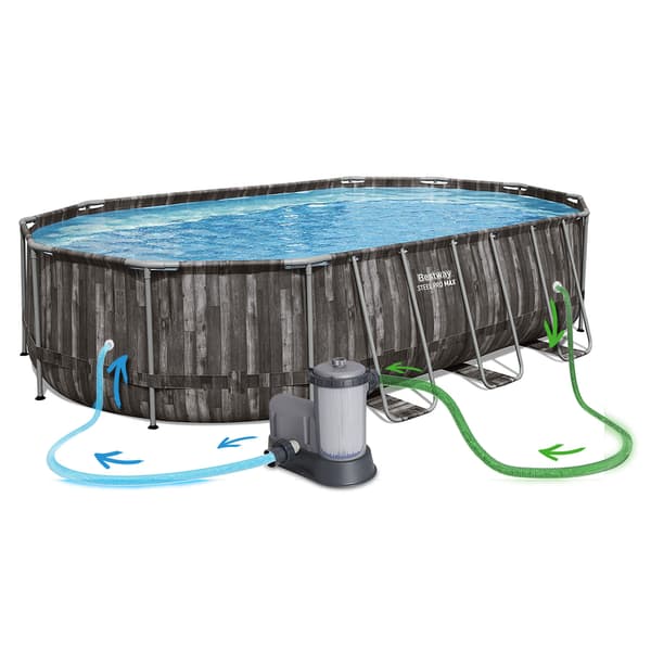 Trädgårdspool med ram 610 x 366 x 122 cm 12-i-1 Bestway 5611R