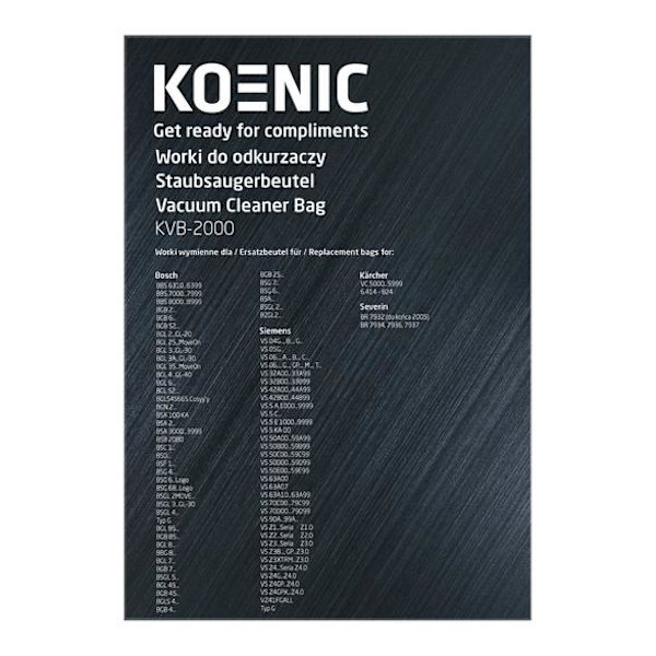 KOENIC KVB-2000 SI-01 dammsugarpåsar