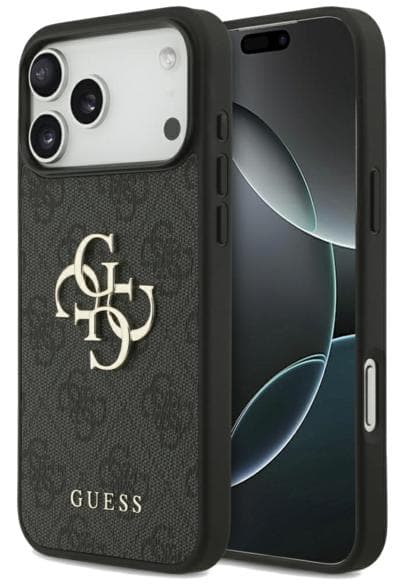 GUESS 4G Stor Logotypskal till iPhone 17 Pro Max Svart