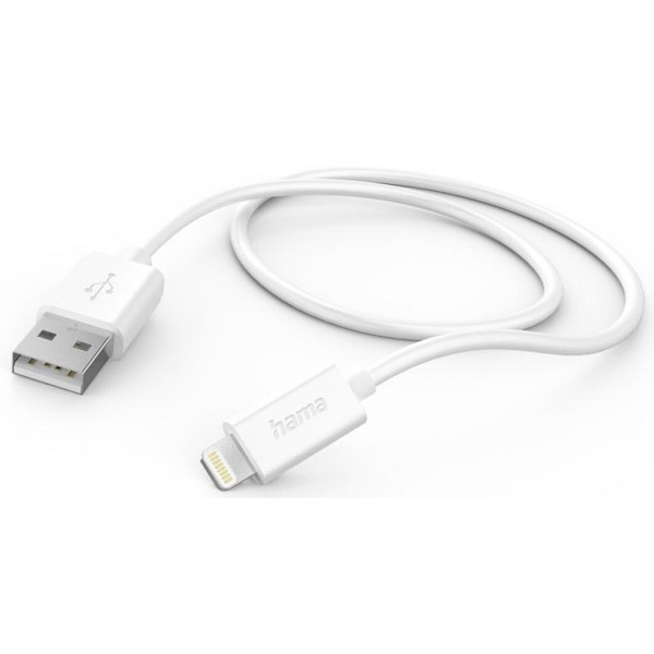 HAMA Laddnings-/Datakabel USB-A - Lightning 1m Vit