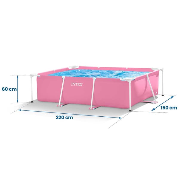 Trädgårdspool med ram 220 x 150 x 60 cm 2 i 1 INTEX 28266