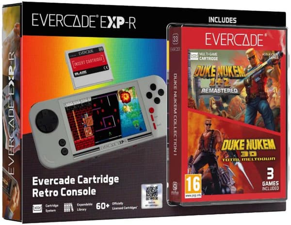 EVERCADE EXP-R Handhållen Konsol + Duke Nukem Collection 1 Grå