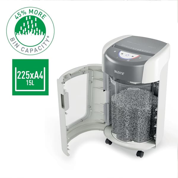 Niszczarka Leitz IQ Optimax 225, P5, 6 kartek, 15l