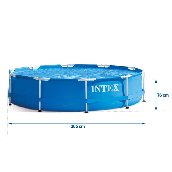 Trädgårdspool med ram 305 x 76 cm 10 i 1 INTEX 28202