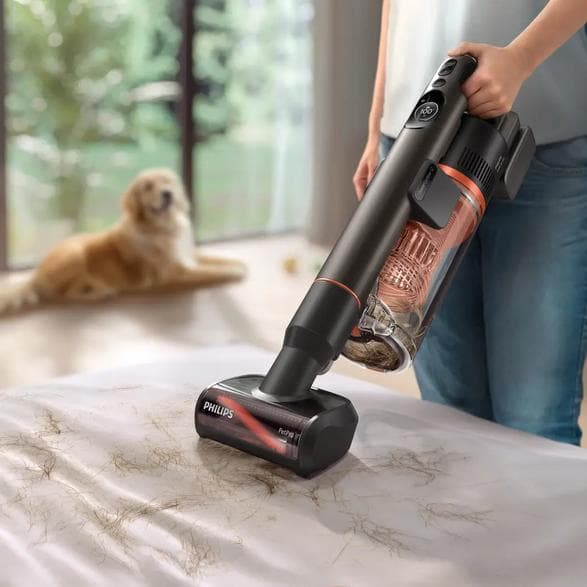 PHILIPS XC7167/01 Sladdlös Dammsugare Stål Gul
