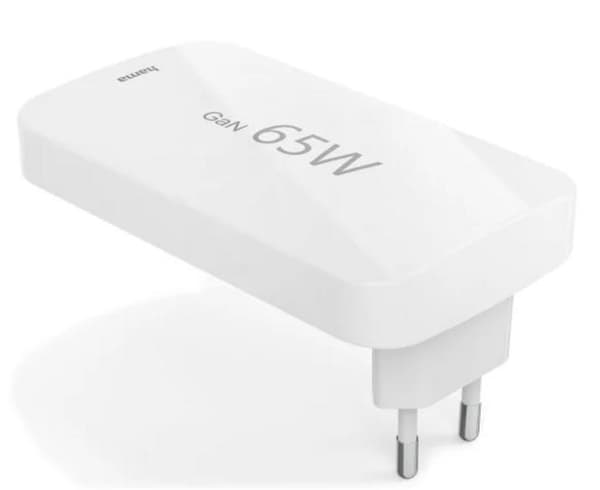 HAMA GaN 65W Väggladdare, 2x USB-C, 1x USB-A Vit