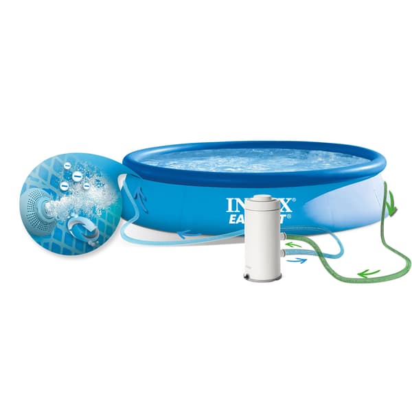 Trädgårdsutbyggnadspool 457 x 84 cm 9-i-1 INTEX 28158