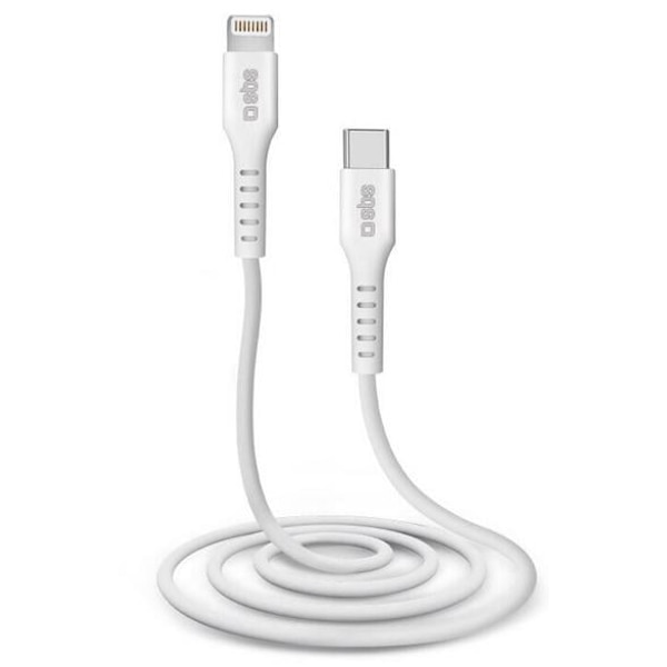 SBS Lightning - USB C-kabel 1m vit för dataöverföring och laddning