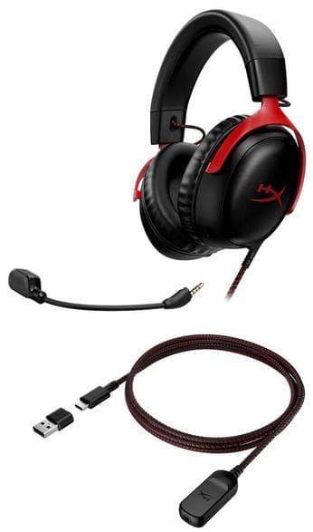 HYPERX Cloud III Trådbundna Gaminghörlurar Svarta och Röda