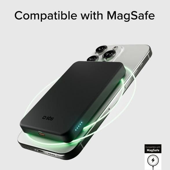 Powerbank SBS 5000 mAh MagSafe Qi2 TEBB5000QI2 Svart