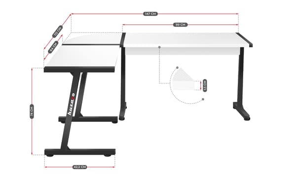Biurko gamingowe Huzaro Hero 6.0 White