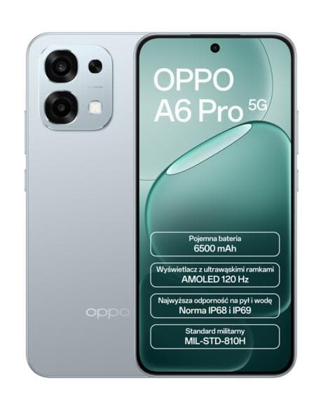 OPPO A6 Pro 5G Smartphone 8GB/256GB Grå