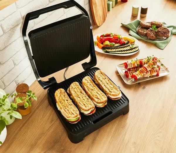 TEFAL GC272D10 INICIO ADJUST RELIFT Grill Silver-Svart 2000 W