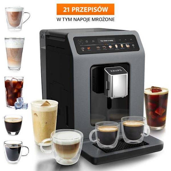 KRUPS Evidence Hot & Cold EA898GF0 Grå espressomaskin