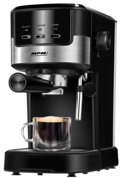 MPM MKW-13M espressomaskin, svart och silver