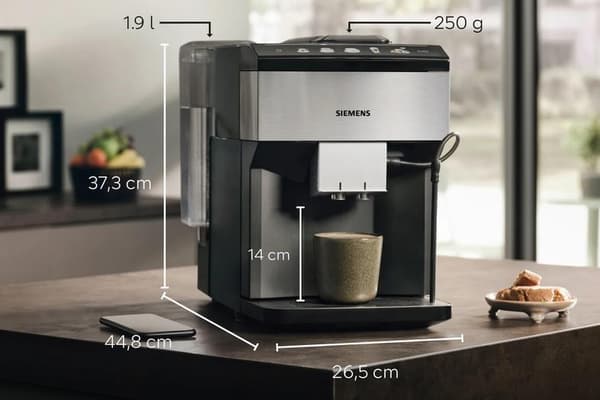 SIEMENS TP516RX3 EQ500 Espressomaskin Silver-Svart