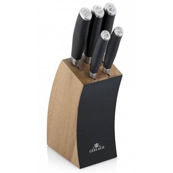 GERLACH Deco svart knivblockset