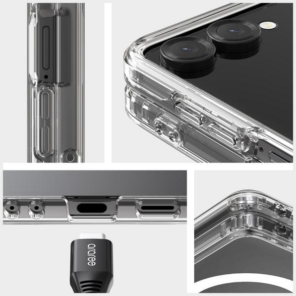 ARAREE Dubbel M-skal med MagSafe för Galaxy Z Flip7 Transparent