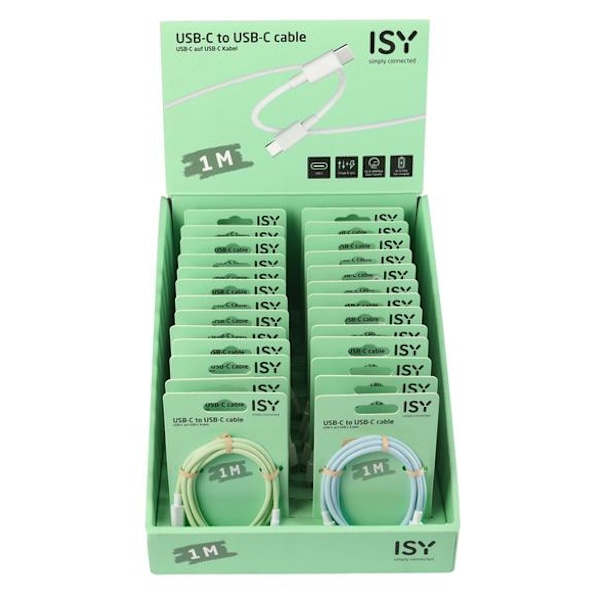 USB Typ C-kabel ISY IUC-1060-CR Blå, Grön